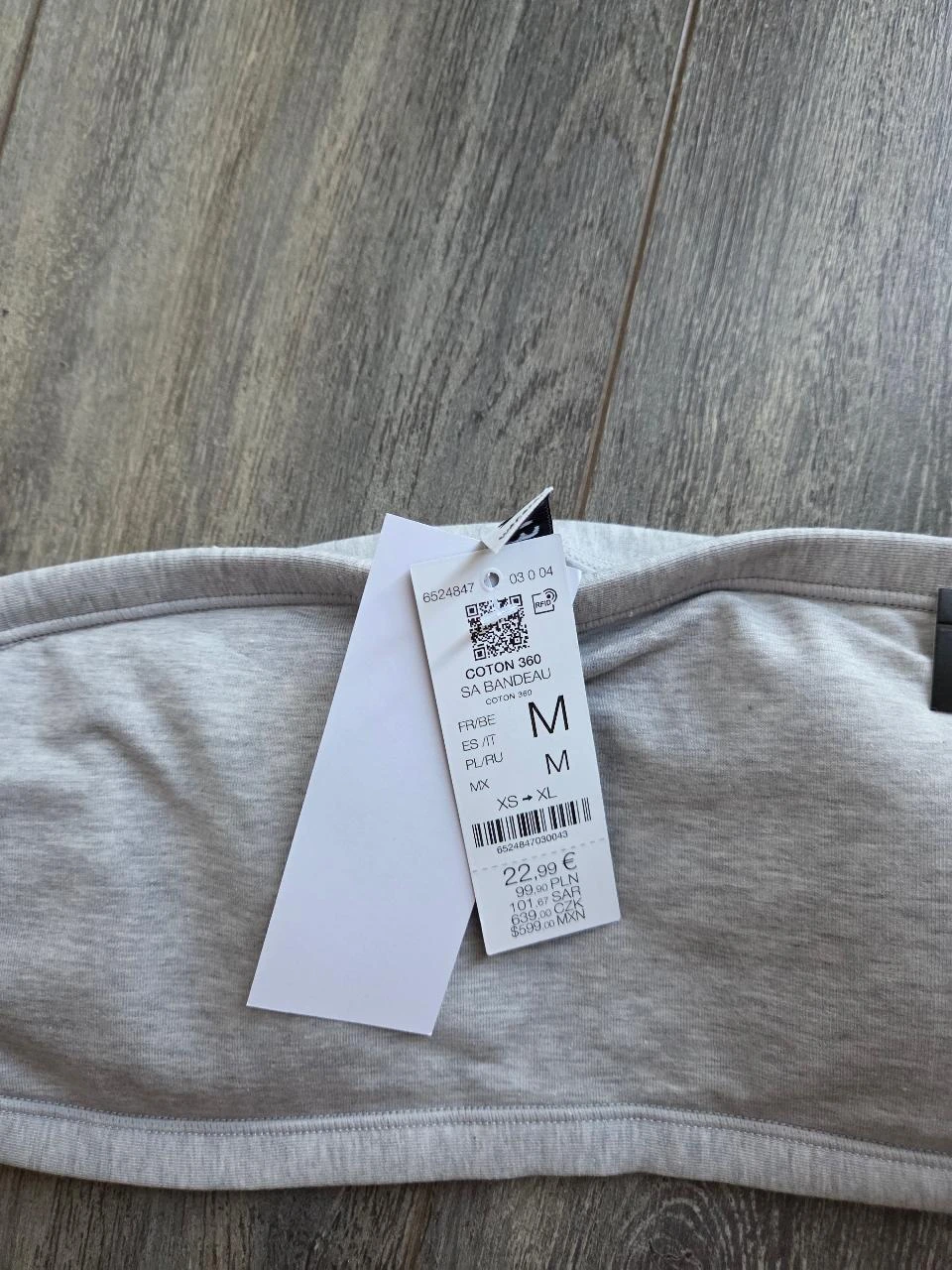 Etam grijze gestreepte bandjesloze beha met blote rug, onzichtbaar, comfort, maat M, nieuw – photo 3